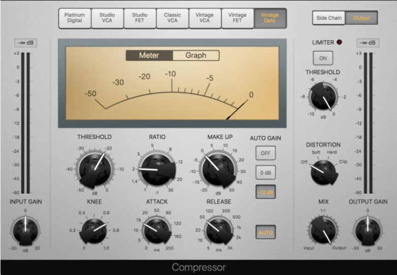 4タイプのコンプレッサーの違いと使い方を解説！【Optical・Tube (Variable Mu)・VCA・FET】